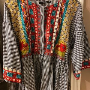 Beautiful Embroidered Peplum Khaddi Kurta Size 10